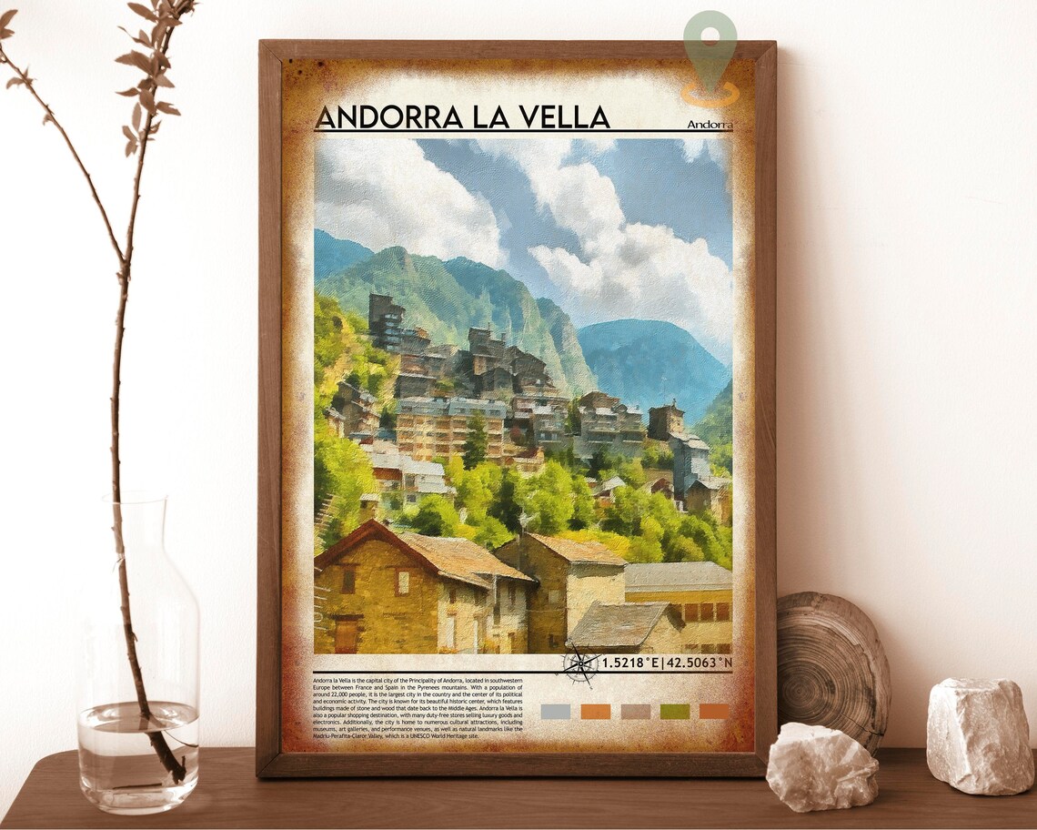 Andorra Print Andorra Poster Andorra Wall Art Andorra Travel Andorra Art Print Andorra Artwork Andorra Photo Iberian Peninsula Print - Image 6