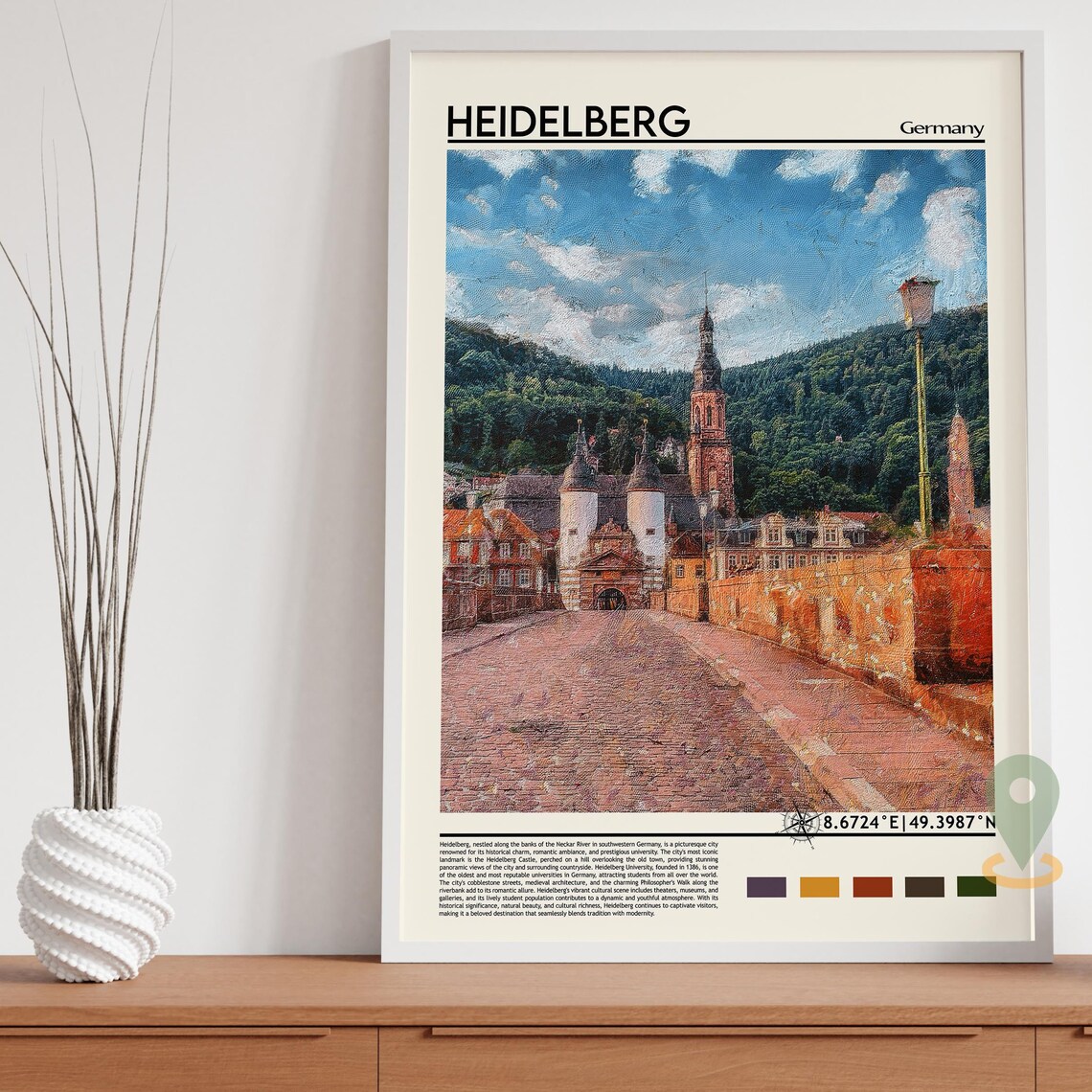 Heidelberg Print Heidelberg Poster Heidelberg Wall Art Heidelberg Travel Print Heidelberg Art Print Heidelberg Artwork Germany Print - Image 5
