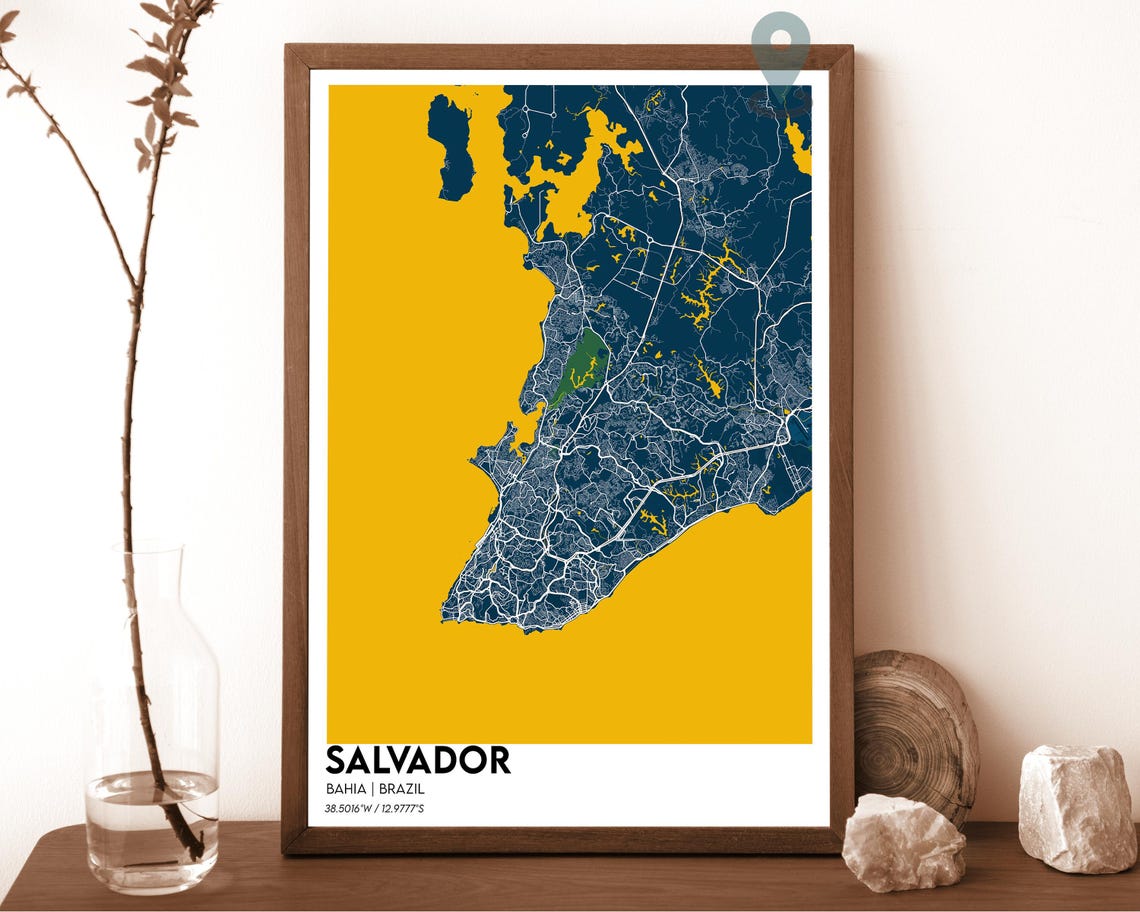 Salvador Map Salvador Map Print Salvador Personalized Map Salvador City Salvador Travel Poster Salvador Bahia Poster Salvador Brazil - Image 6