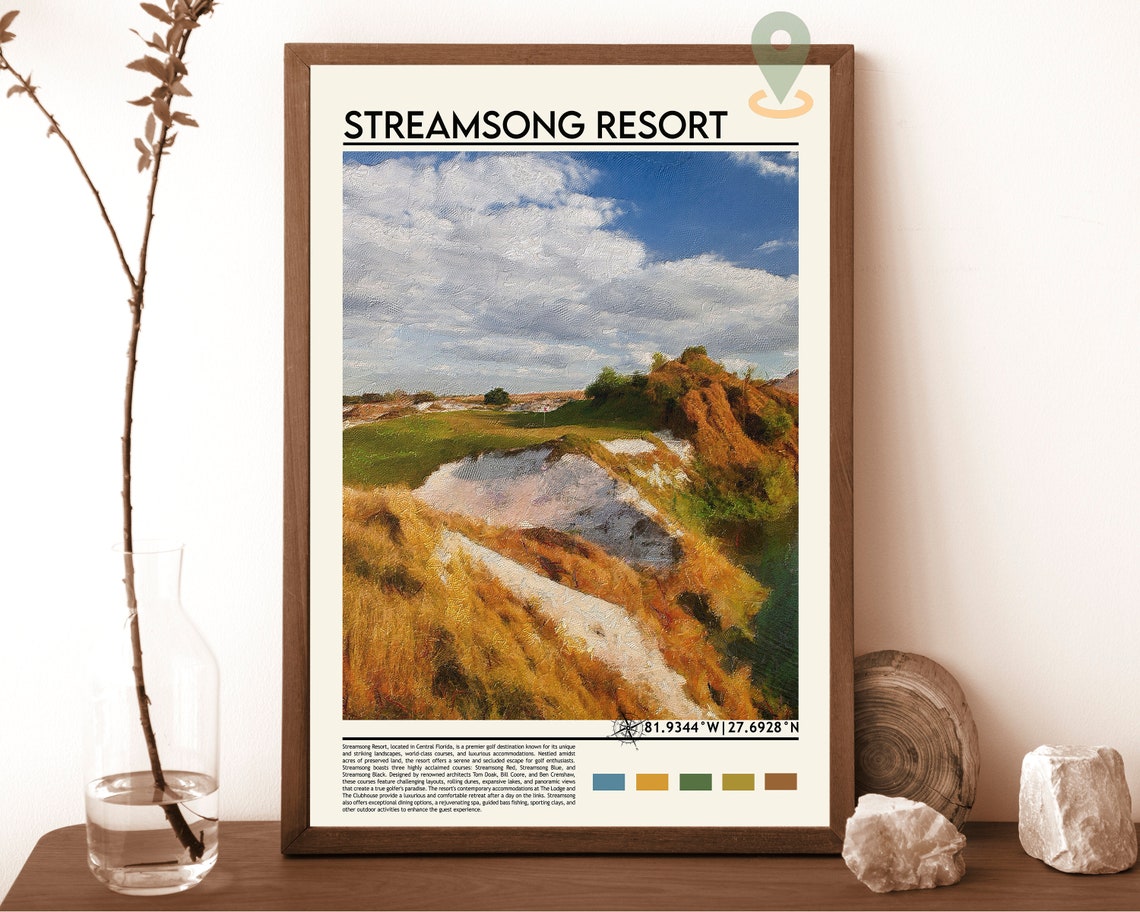 Streamsong Resort Florida Golf Course Dunes Travel Art Poster