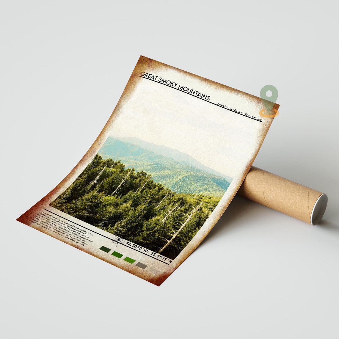 Great Smoky Mountains National Park Misty Forest Coordinate Poster - Image 4