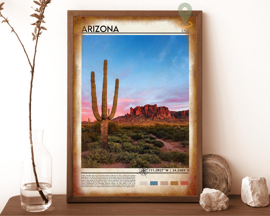 Arizona Print Arizona Photo Arizona Poster Arizona Painting Arizona Artwork Arizona City Phoenix Poster Arizona Gift Arizona State - Image 6