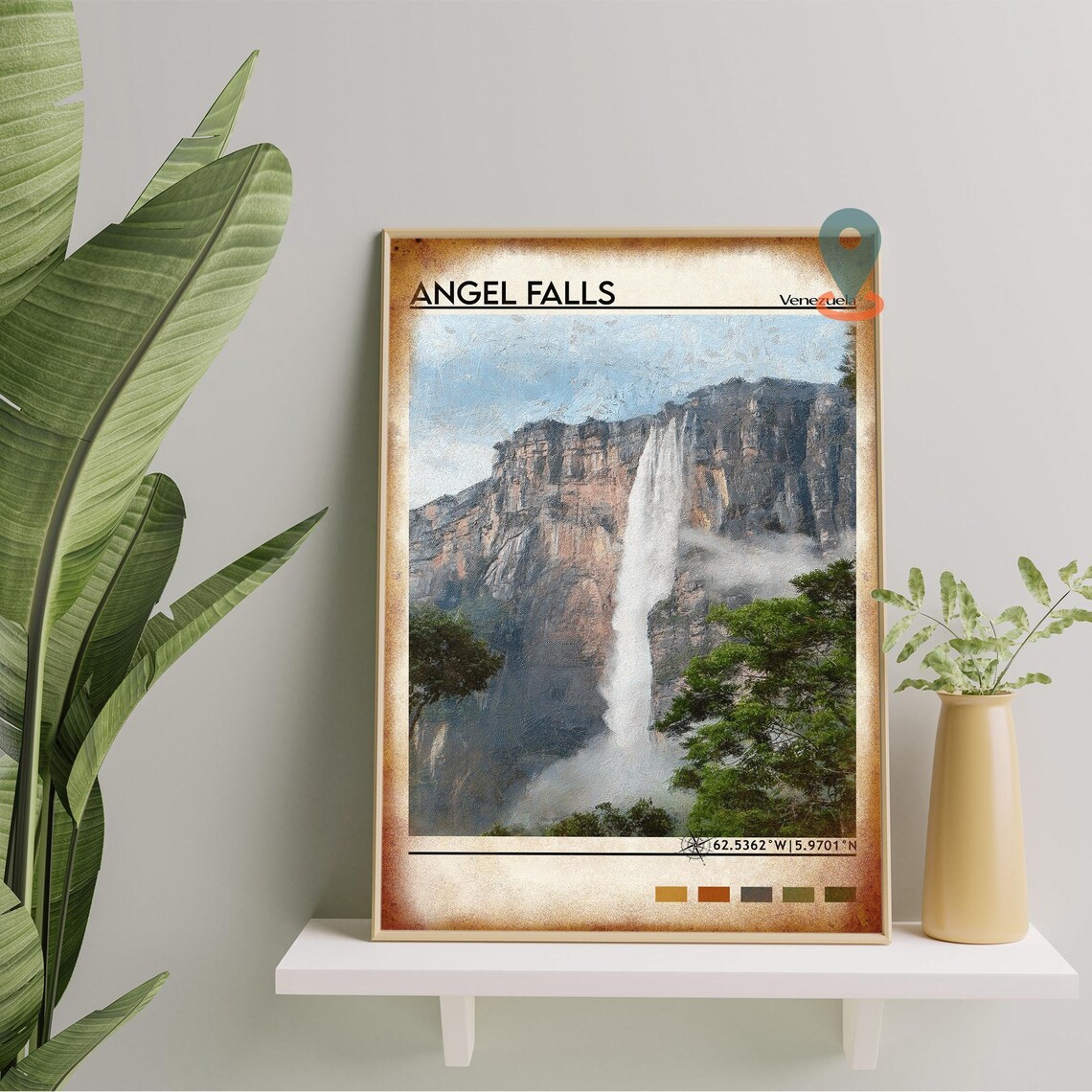 Angel Falls Print Angel Falls Poster Angel Falls Wall Art Angel Falls Travel Print Angel Falls Art Print Angel Falls Artwork Venezuela - Image 4