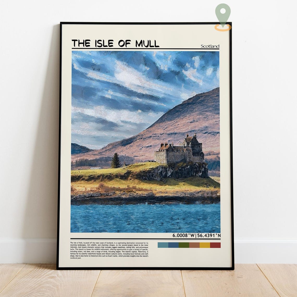 Isle of Mull Scotland Castle Painterly Landscape Travel Poster - Image 2