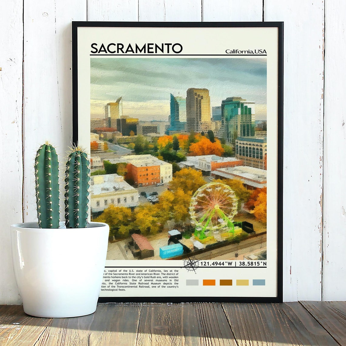 Sacramento Print Sacramento Art Sacramento Poster Sacramento Photo Sacramento Poster Print Sacramento Painting California Travel Print - Image 2