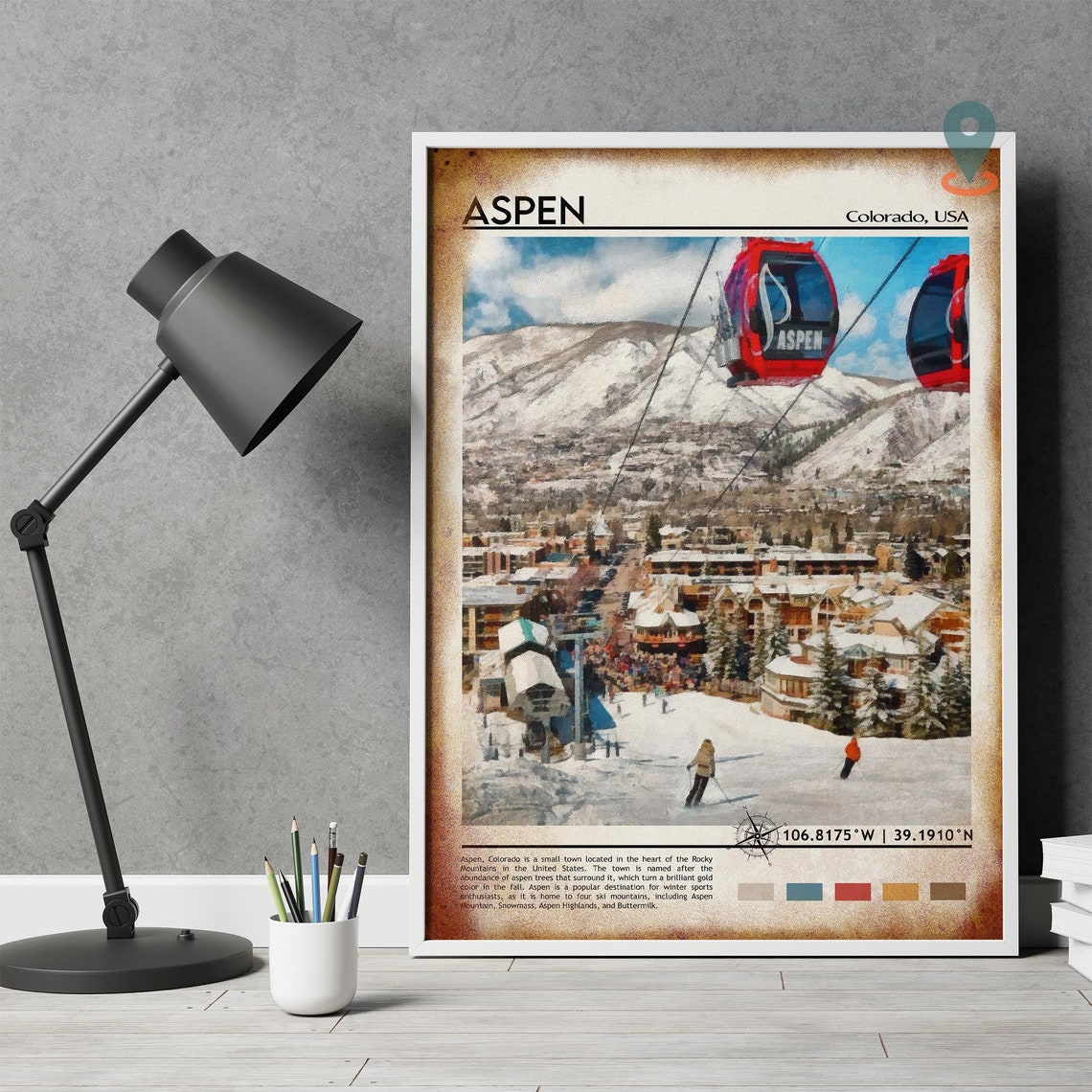 Aspen Print Aspen Art Aspen Poster Aspen Photo Aspen Poster Print Aspen Painting Aspen Travel Poster Aspen Wall Art Aspen Ski Resort - Image 5