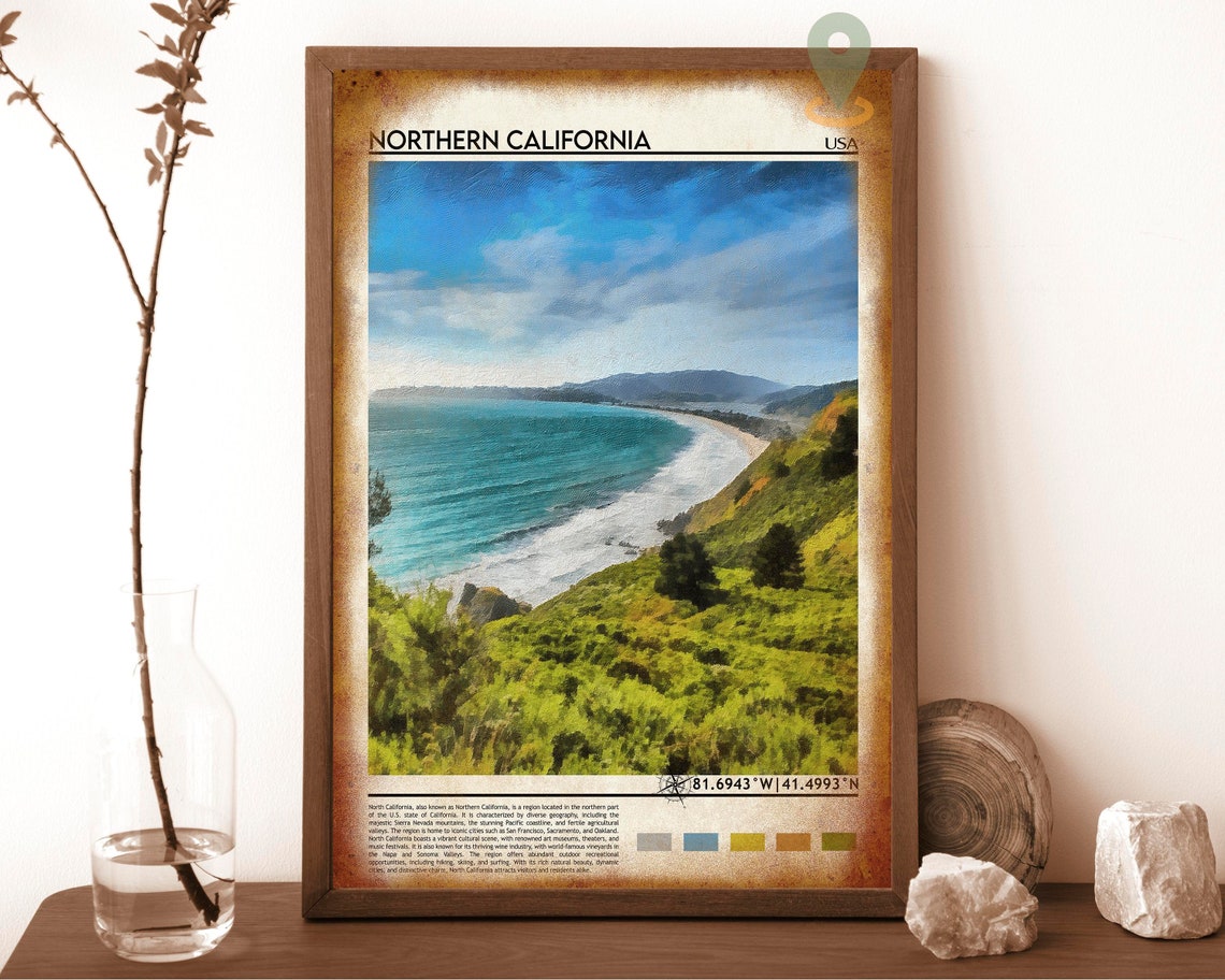 Northern California Print Northern California Wall Art Northern California Poster Northern California Photo Usa - Image 6