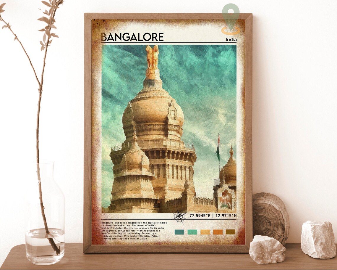Bangalore India Vidhana Soudha Domed Palace Heritage Travel Poster - Image 6