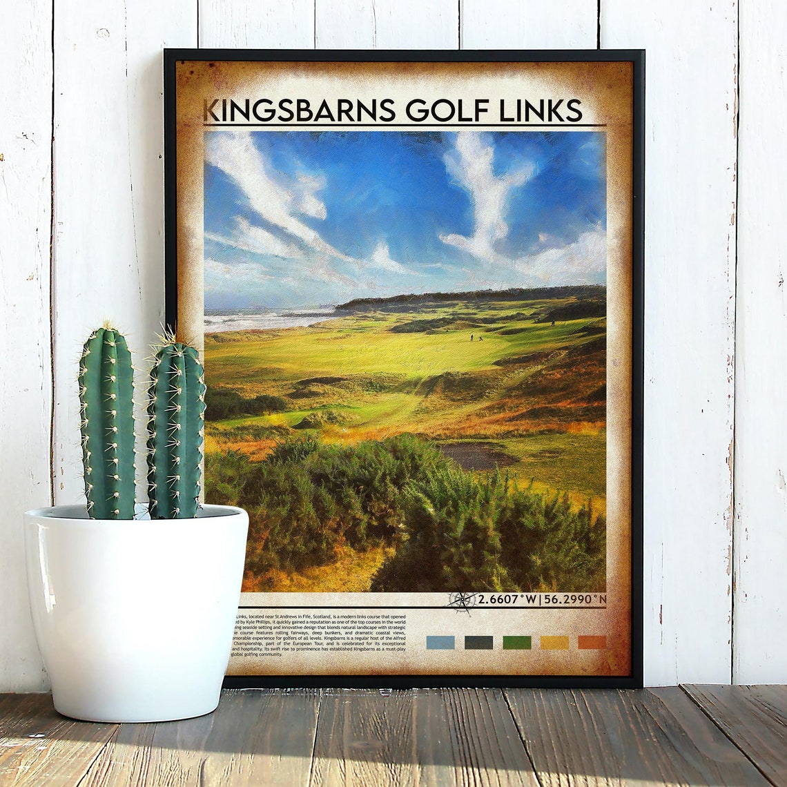 Kingsbarns Golf Links Scotland Coastal Course Fairway Travel Print - Image 4