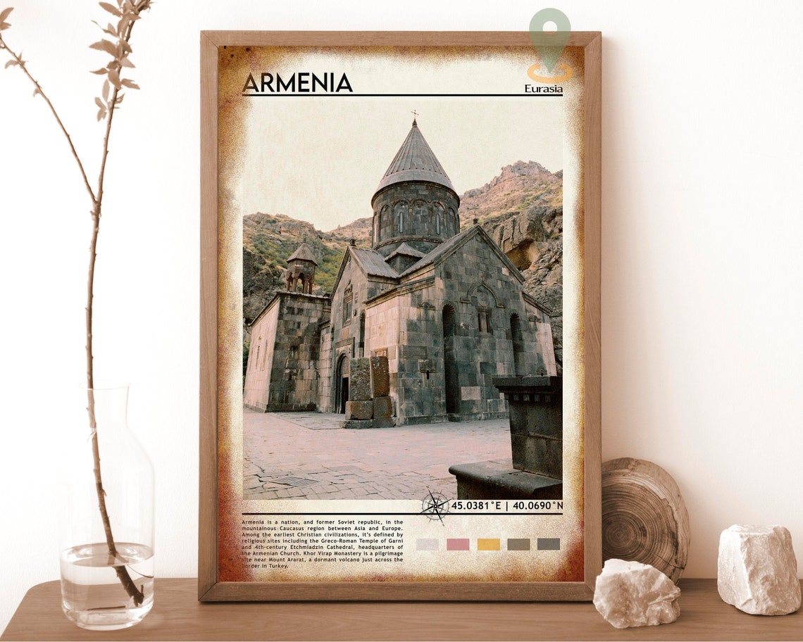 Armenia Historic Ancient Stone Monastery Mountain Church Poster - Image 6