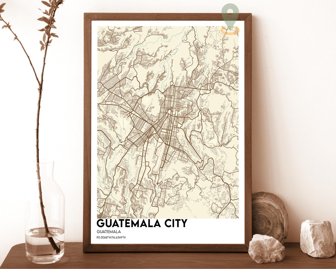 Guatemala City Blue Street Map Navy Grid Minimalist Wall Art - Image 4