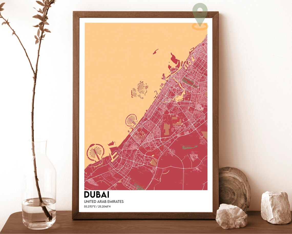Dubai United Arab Emirates Modern Coast City Street Map Poster - Image 5