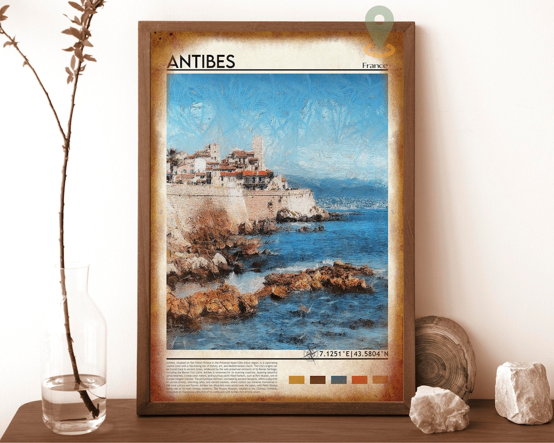 Antibes France Old Town Coastal Cliffs Azure Sea Travel Poster - Image 6