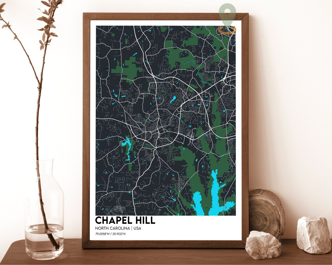 Chapel Hill North Carolina Modern City Street Map Design Poster - Image 6