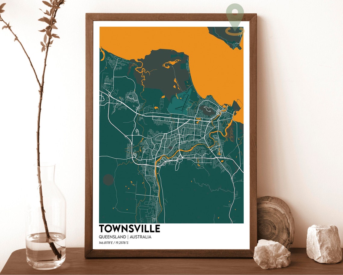 Townsville Map Townsville Map Print Townsville Personalized Map Townsville Wall Art Townsville Travel Poster Townsville Australia Print - Image 5