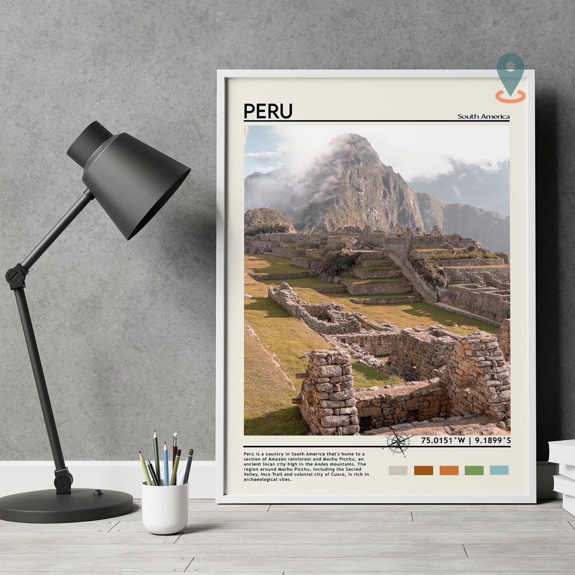 Machu Picchu Peru Ancient Incan Ruins Andes Peak View Poster - Image 4