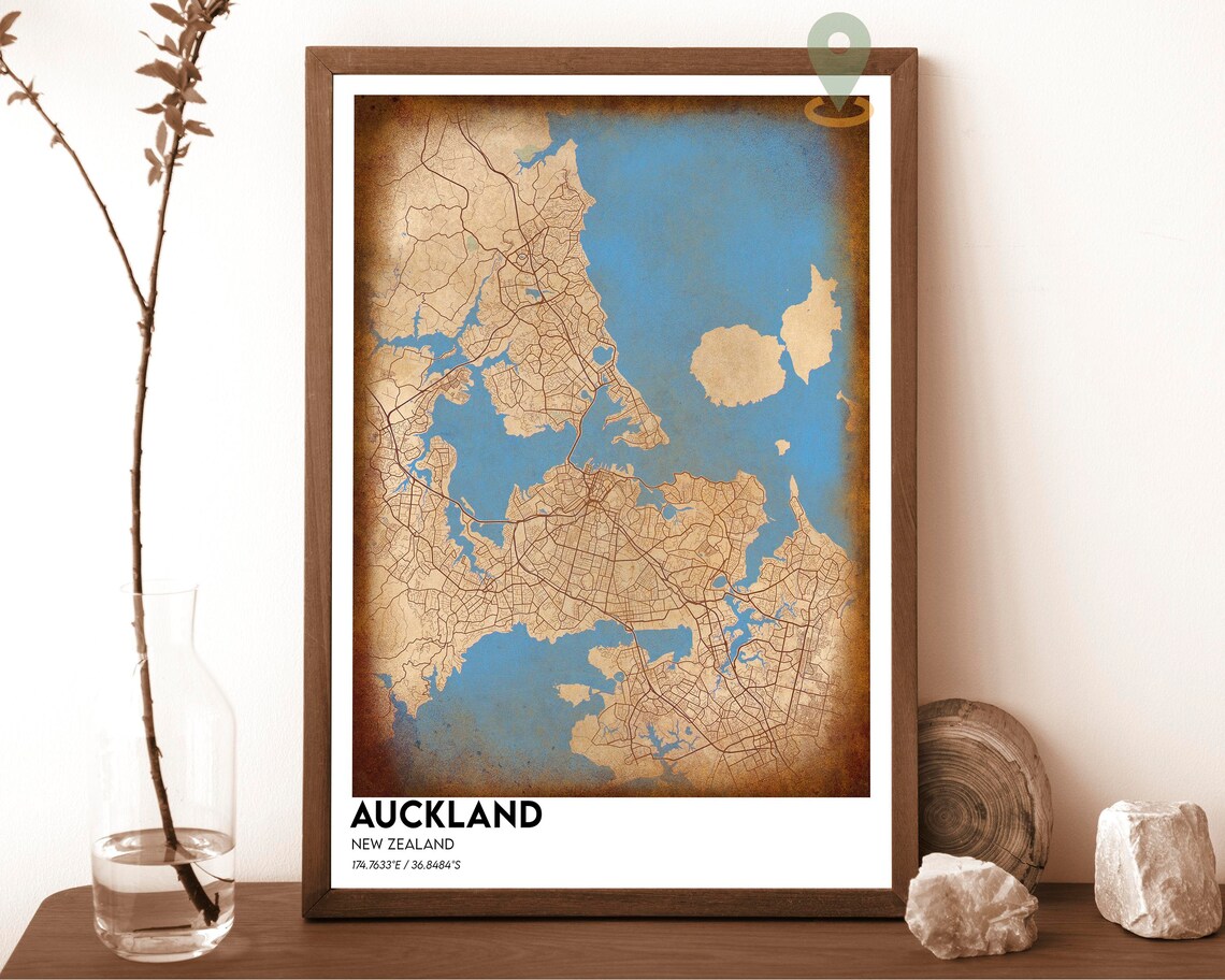 Auckland Map Auckland Map Print Auckland Personalized Map Auckland Wall Art Auckland Travel Poster Auckland New Zealand Poster - Image 5