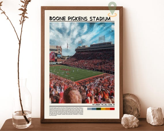 Boone Pickens Stadium Print Boone Pickens Stadium Wall Art Boone Pickens Stadium Poster Boone Pickens Stadium Dorm Poster