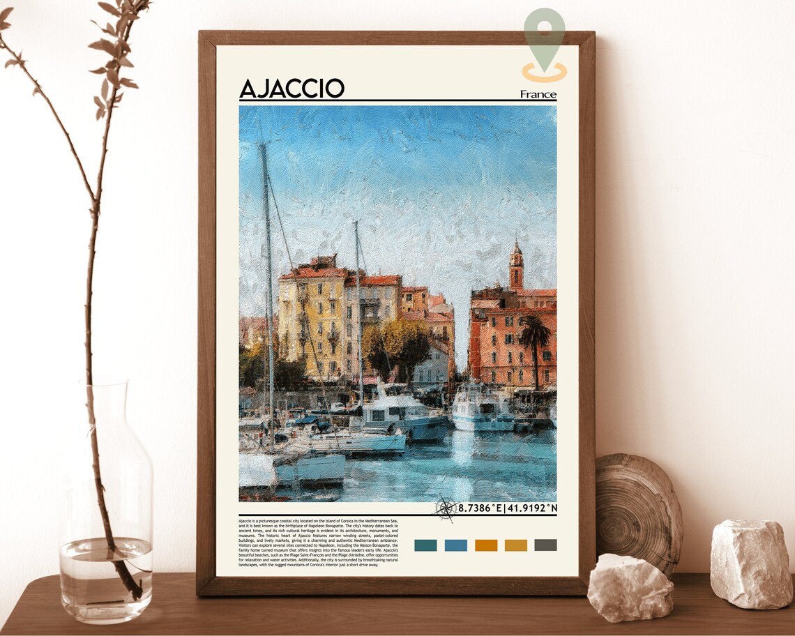 Ajaccio France Harbor Sailboats Photo Mediterranean Travel Wall Art
