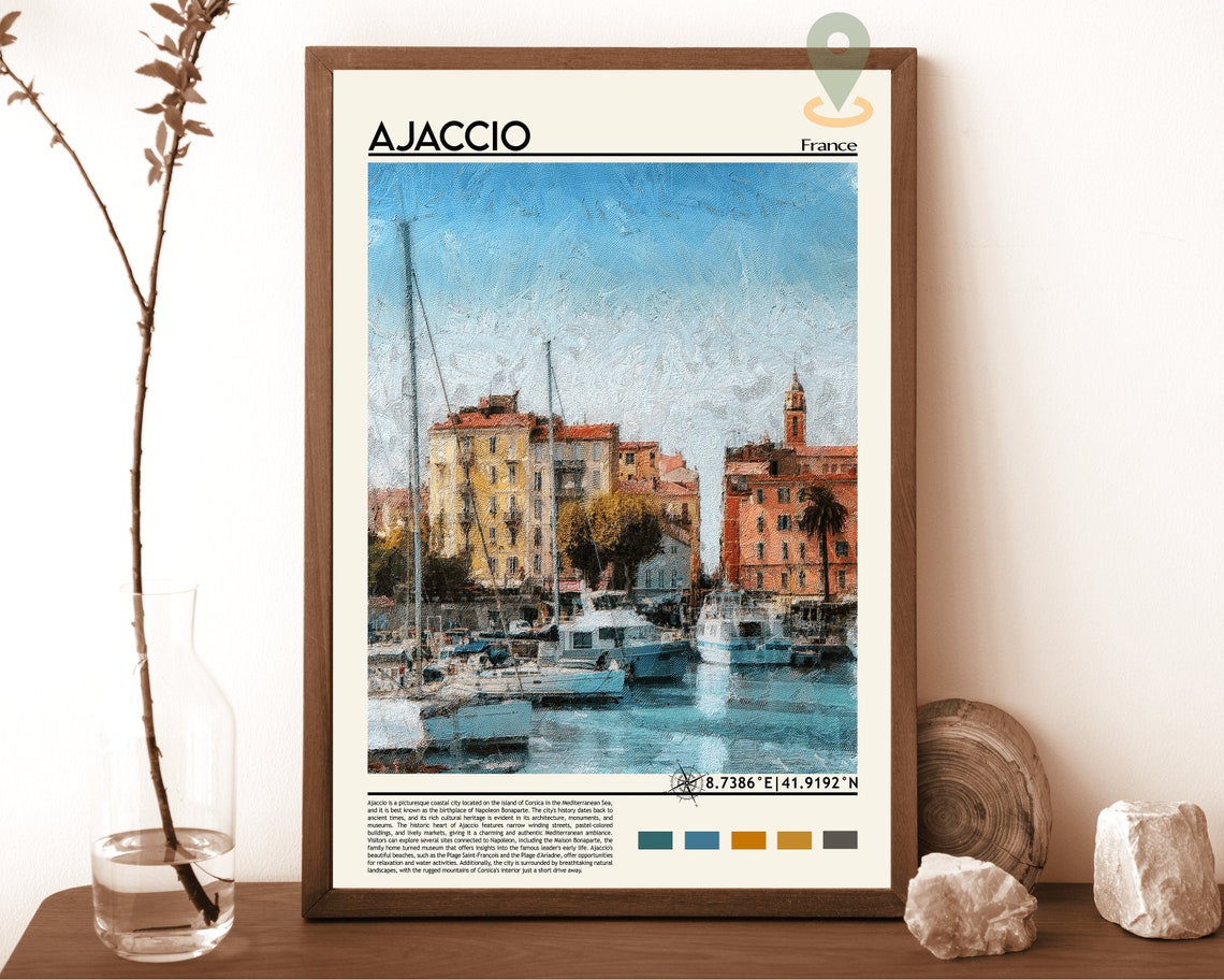 Ajaccio Print Ajaccio Poster Ajaccio Wall Art Ajaccio Travel Print Ajaccio Art Print Ajaccio Artwork Ajaccio Photo France Print