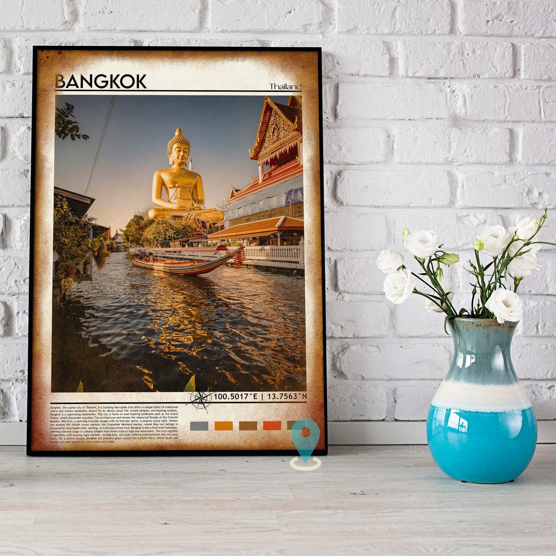 Bangkok Print Vintage Poster Bangkok Art Bangkok Poster Bangkok Photo Bangkok Poster Print Bangkok Wall Decor Thailand Poster - Image 4