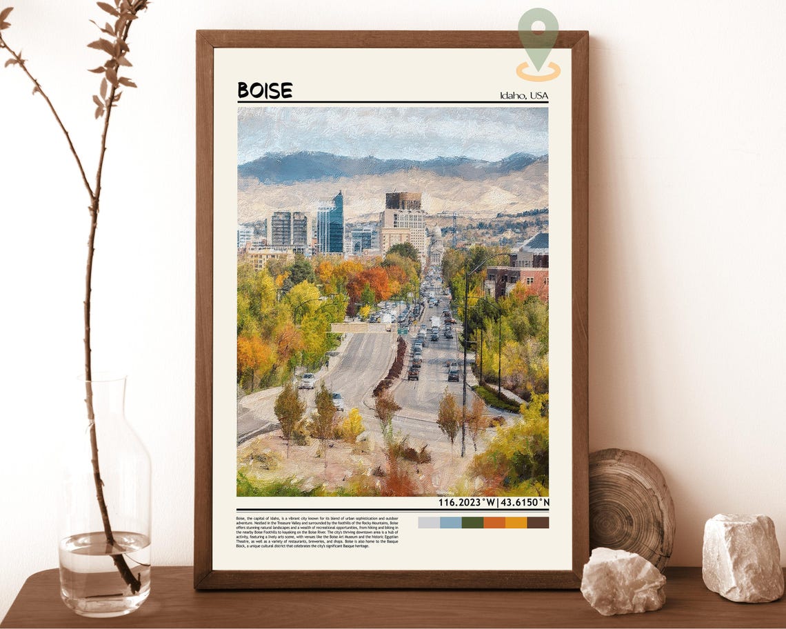 Boise Print Boise Wall Art Boise Poster Boise Photo Boise Poster Print Boise Travel Poster Boise Idaho Poster
