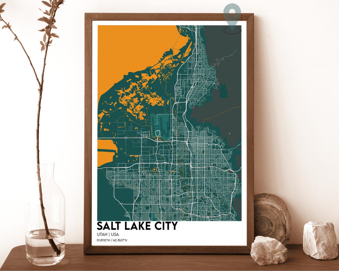 Salt Lake City Map Poster Salt Lake City Map Print Salt Lake City Personalized Map Art Salt Lake City Travel Poster Salt Lake City Utah - Image 6