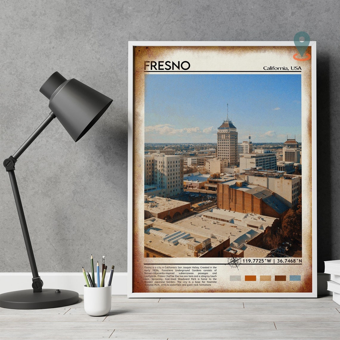 Fresno Print Fresno City Poster Fresno Wall Art Fresno Travel Fresno Art Print Fresno Artwork Fresno Photo Fresno California Print - Image 4