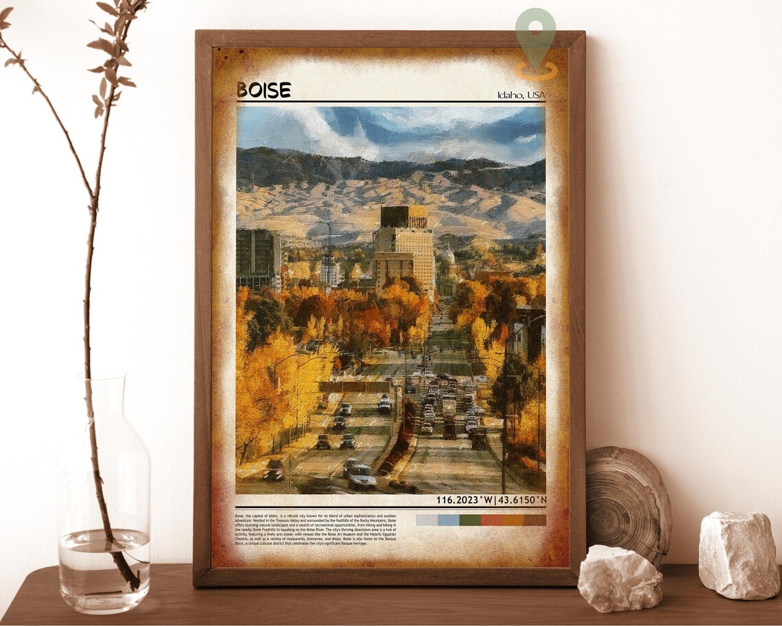 Boise Idaho Downtown Cityscape Foothills Travel Photo Poster - Image 6