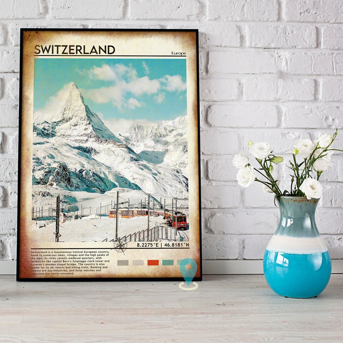 Switzerland Travel Poster Switzerland Print Switzerland Wall Art Switzerland Vintage Poster Switzerland Photo Switzerland Poster Print - Image 5