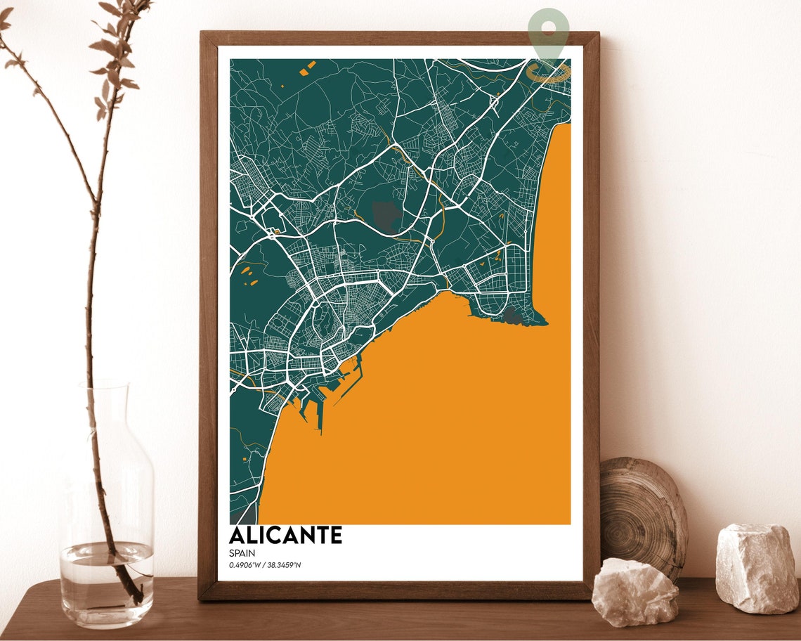 Alicante Map Alicante Map Print Alicante Personalized Map Art Alicante Wall Art Alicante Travel Poster Alicante Spain Alicante Poster - Image 6
