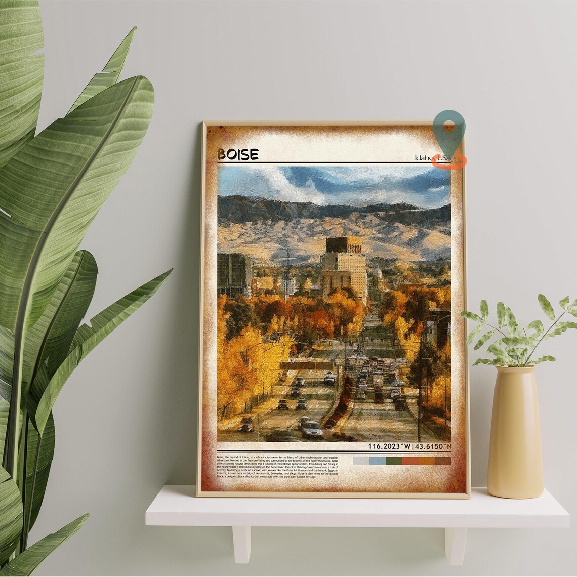 Boise Idaho Downtown Cityscape Foothills Travel Photo Poster - Image 5