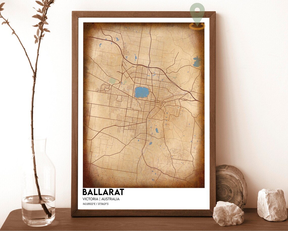 Ballarat Australia Victoria City Street Map Home Decor Poster - Image 6