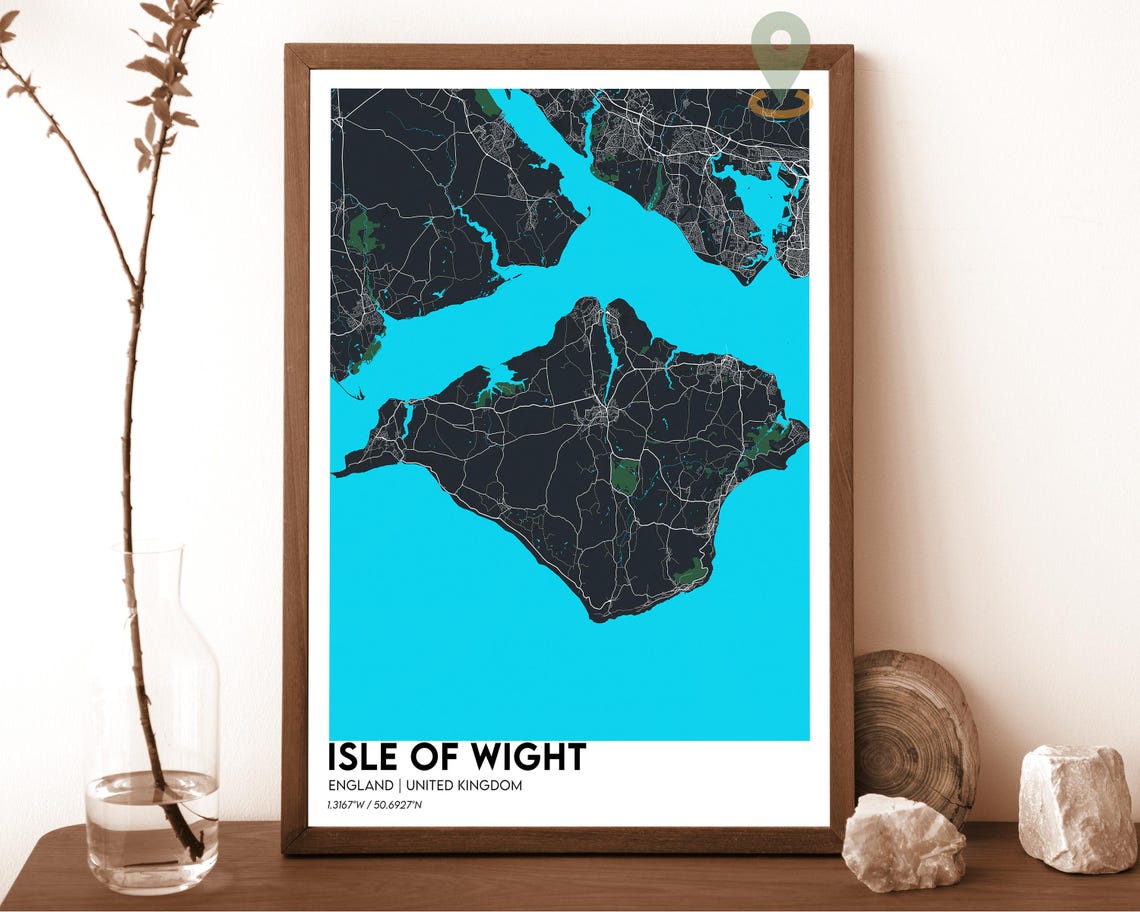 Isle Of Wight Map Isle Of Wight Map Print Isle Of Wight Wall Art Isle Of Wight Travel Poster Isle Of Wight Poster Isle Of Wight Photo - Image 3