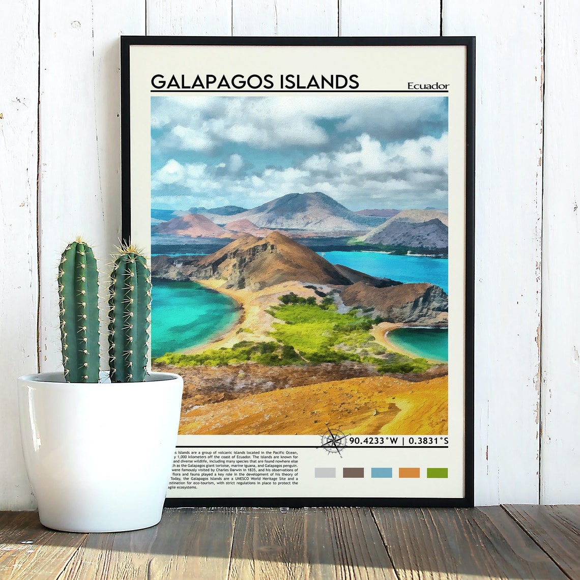 Galapagos Islands Ecuador Turquoise Bays Volcanic Hills Poster - Image 5