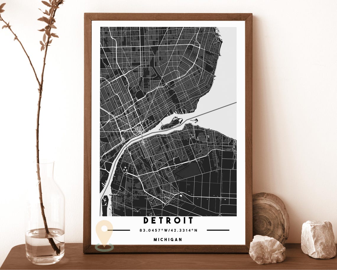 Detroit Map Detroit Map Print Detroit Wall Art Detroit Travel Poster Detroit Poster Detroit Photo Detroit City Map Detroit Michigan - Image 6