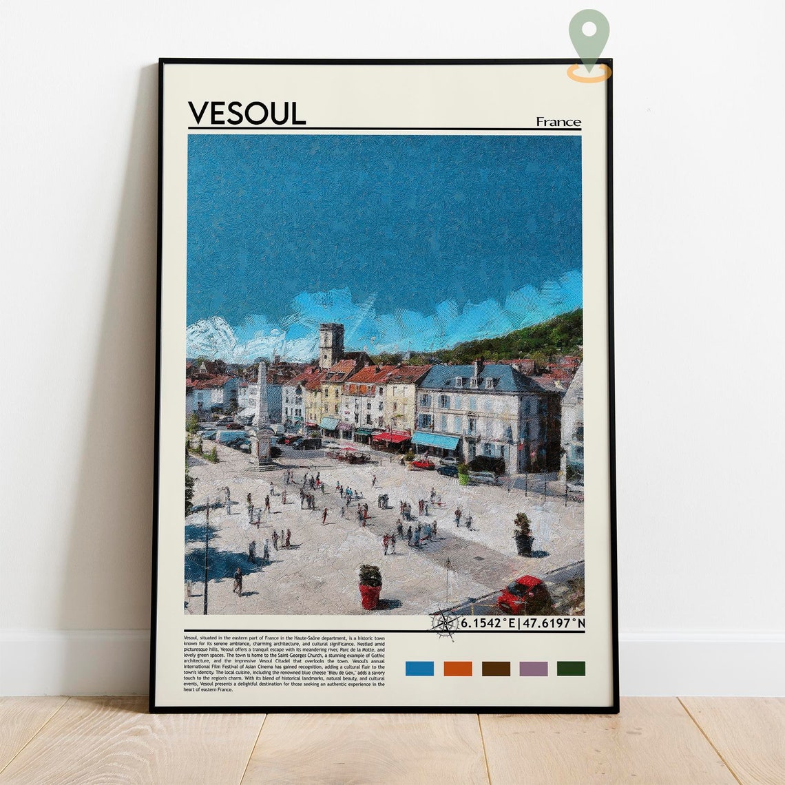 Vesoul Print Vesoul Poster Vesoul Wall Art Vesoul Travel Print Vesoul Art Print Vesoul Artwork Vesoul Photo France Travel Print - Image 2