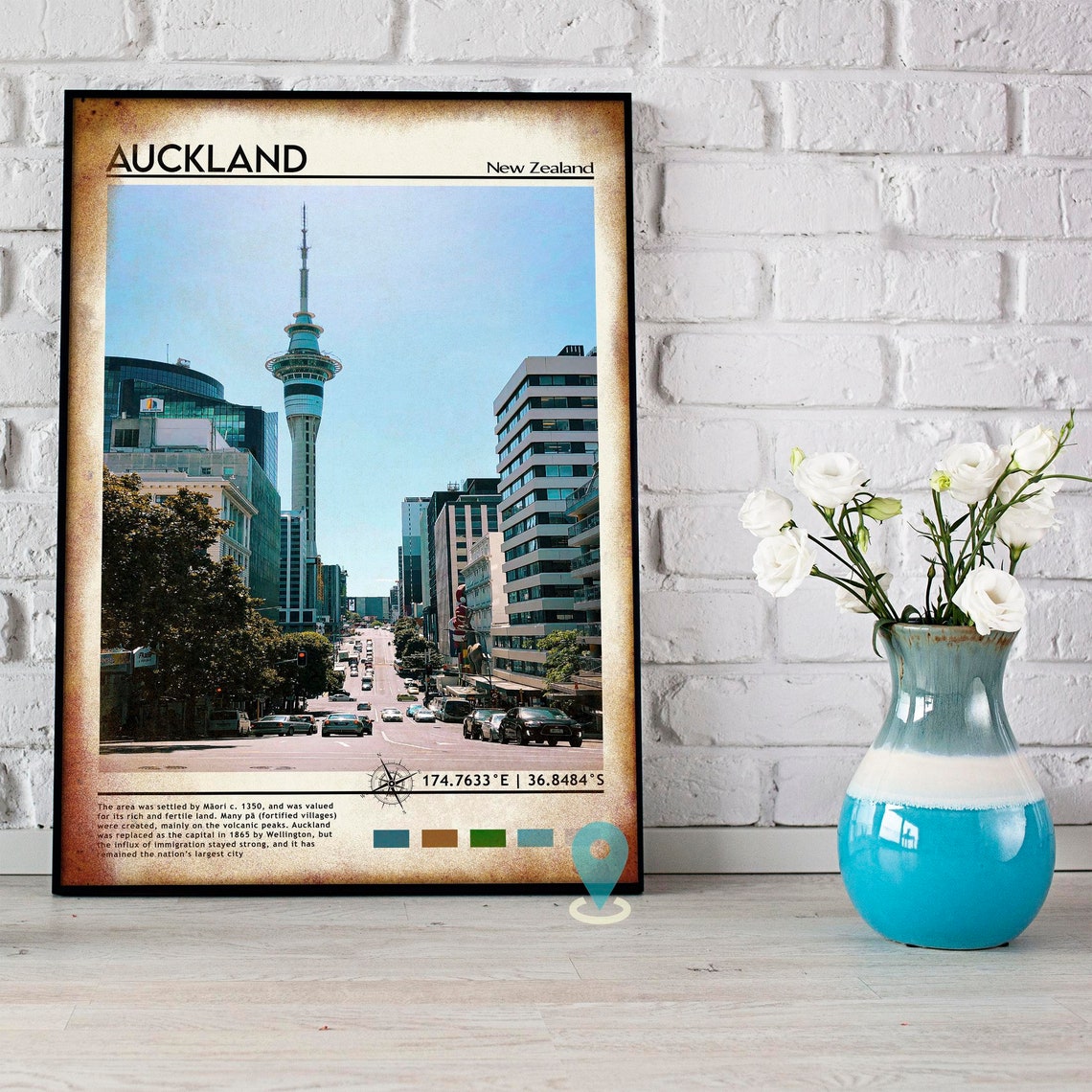 Auckland Print Vintage Poster Auckland Wall Art Auckland Poster Auckland Photo Auckland Poster Print Auckland Wall Decor New Zealand - Image 5