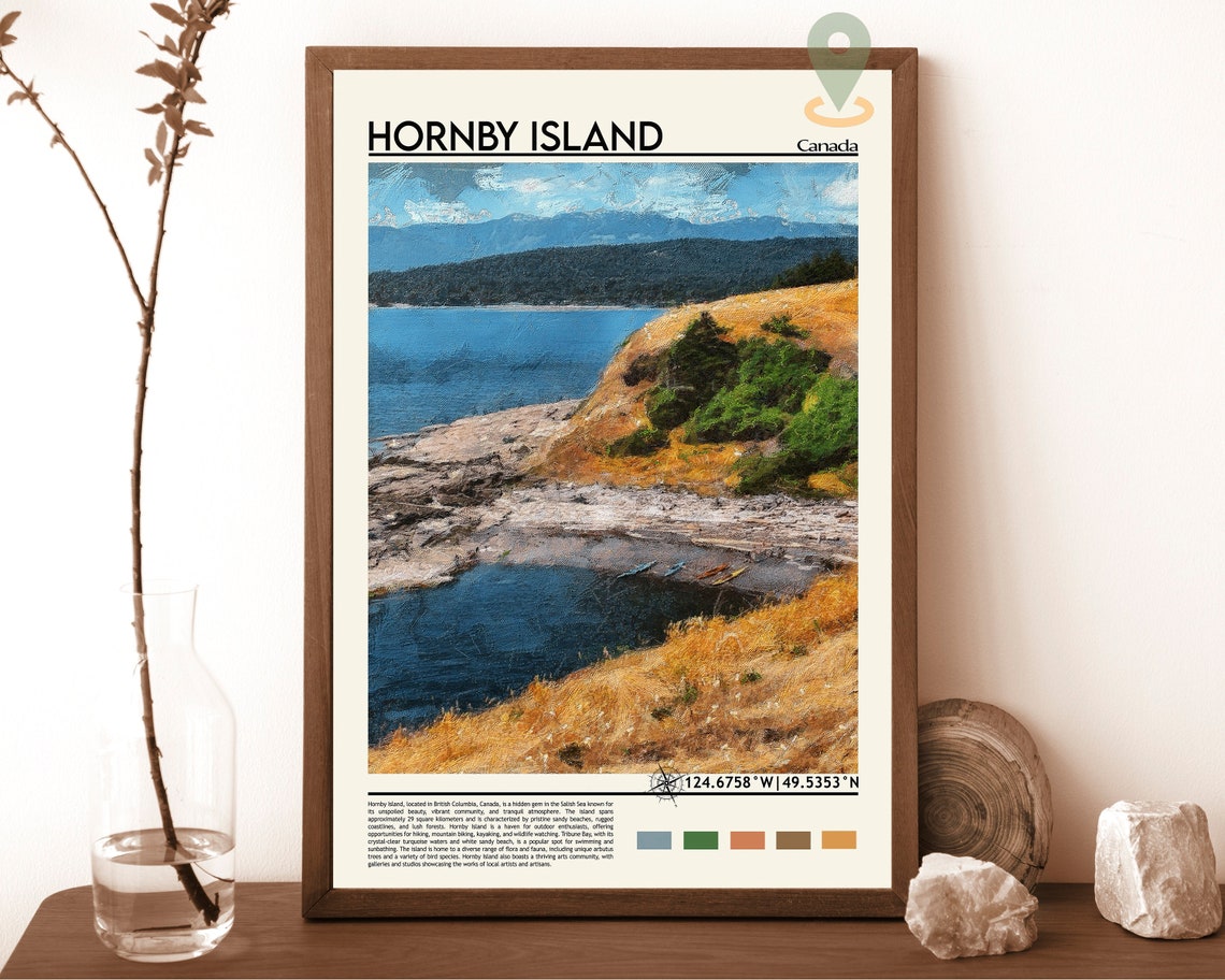 Hornby Island Print Hornby Island Poster Hornby Island Wall Art Hornby Island Travel Print Hornby Island Art Print Hornby Island Travel