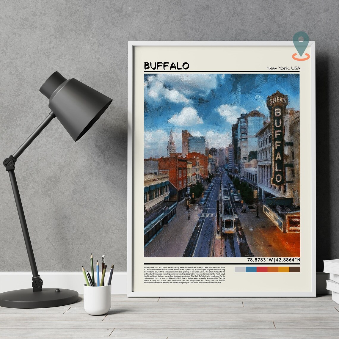 Buffalo Print Buffalo Wall Art Buffalo Poster Buffalo Photo Buffalo Poster Print Buffalo Travel Poster Buffalo New York Poster - Image 4