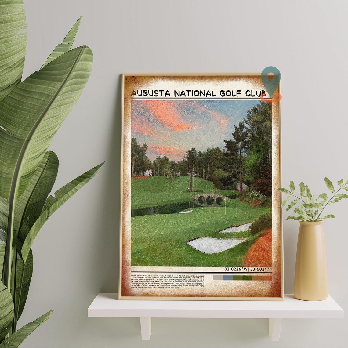 Augusta National Golf Club Sunset Golf Course Sports Poster Art - Image 4