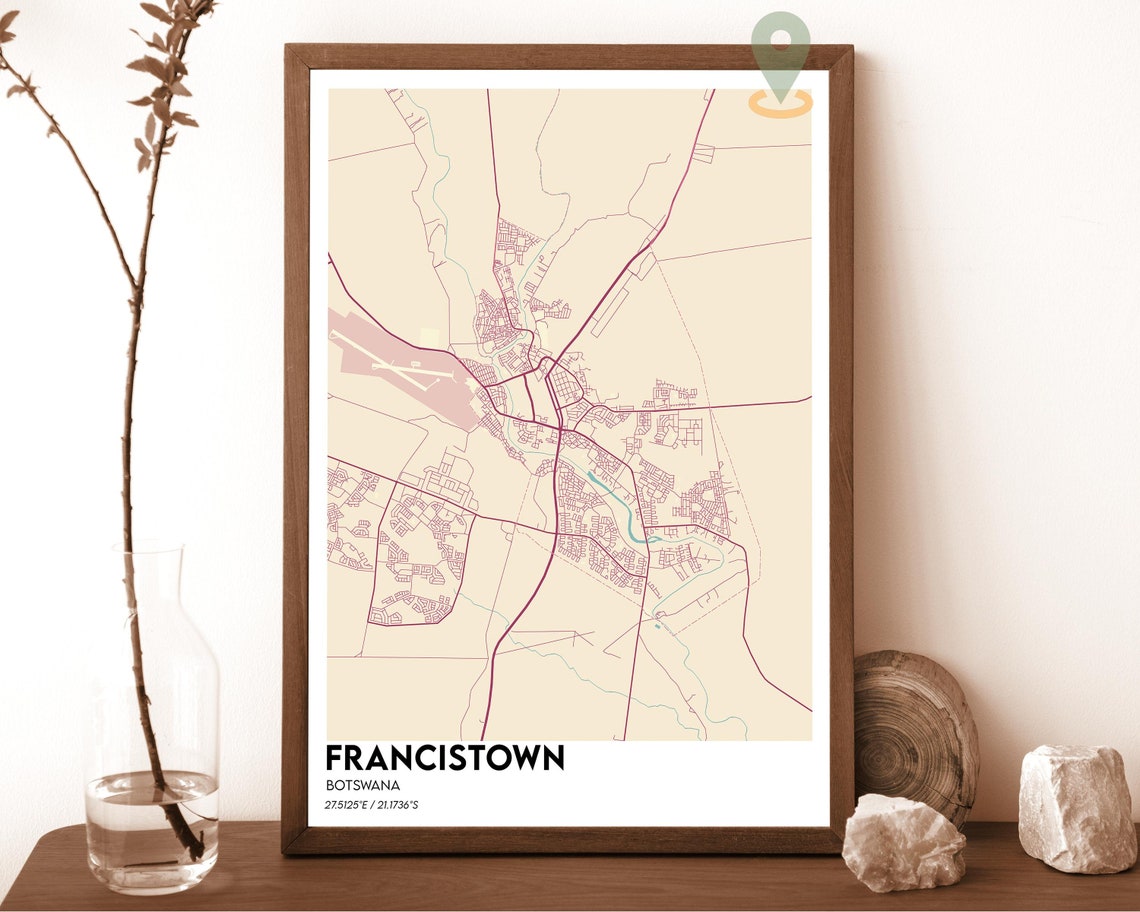 Francistown Botswana Deep Green Modern City Map Home Decor Poster - Image 5