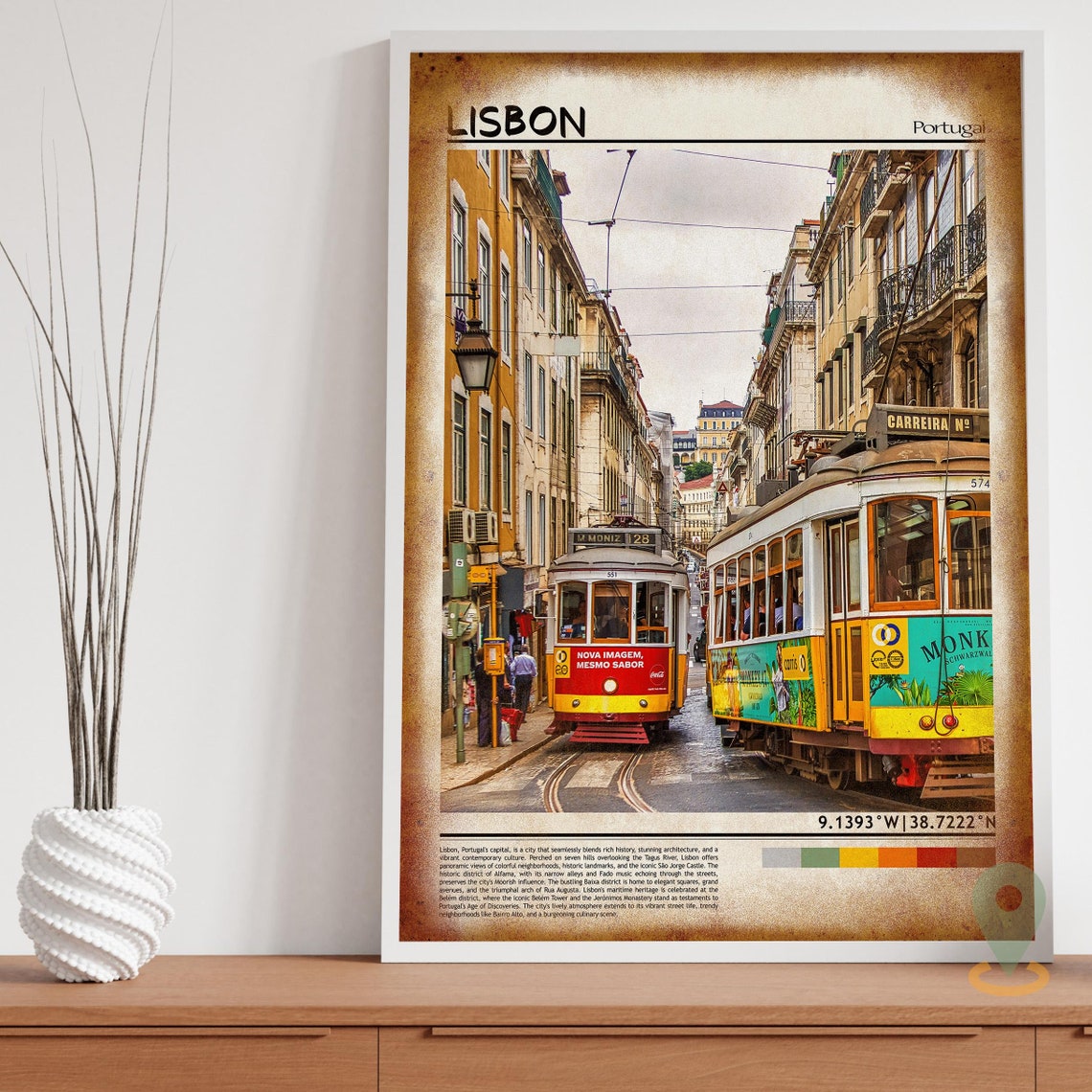 Lisbon Art Lisbon Artwork Lisbon Map Lisbon Photo Lisbon Poster Lisbon Print Lisbon Travel Lisbon Painting Lisbon Portugal Poster - Image 3