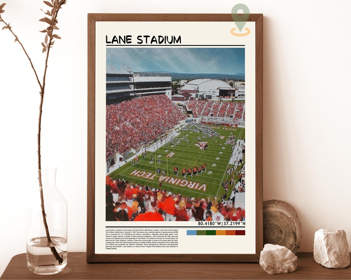 Lane Stadium Virginia Tech Hokies College Football Game Poster