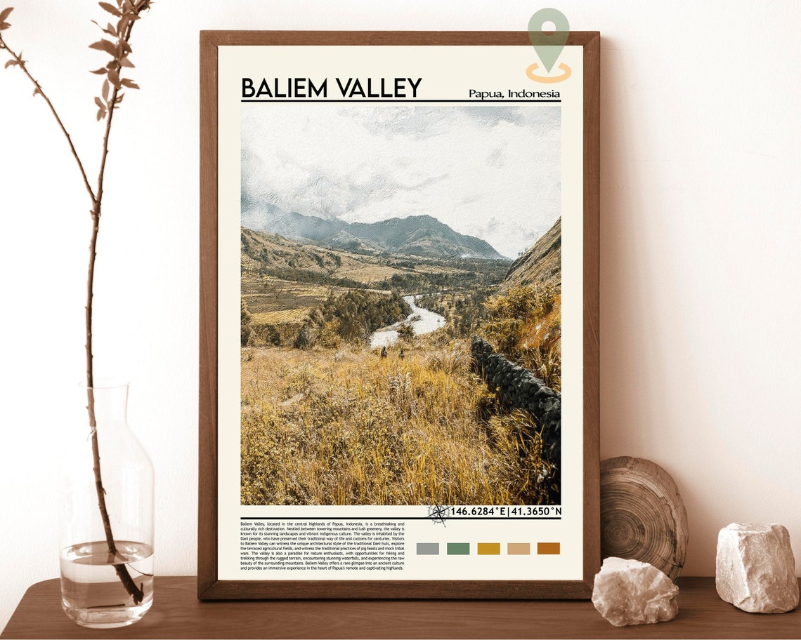 Baliem Valley Print Baliem Valley Poster Baliem Valley Wall Art Baliem Valley Travel Baliem Valley Art Print Indonesia Print