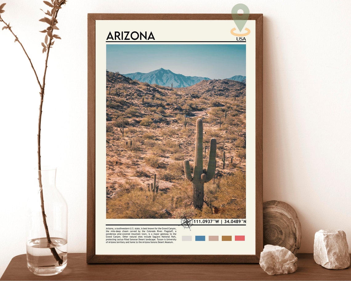 Arizona Print Arizona Photo Arizona Poster Arizona Painting Arizona Artwork Arizona City Phoenix Poster Arizona Gift Arizona State