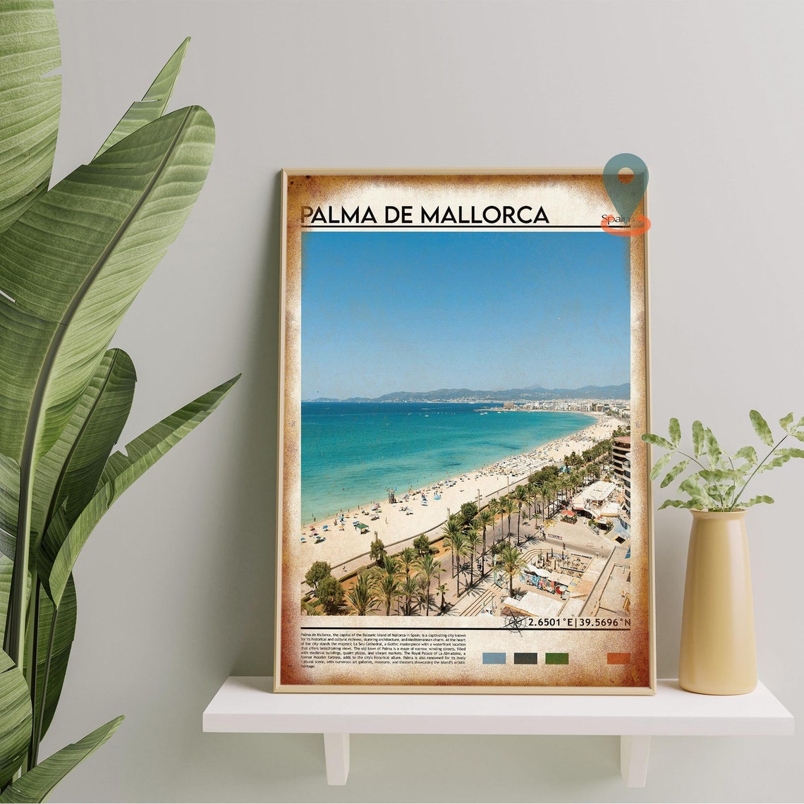 Palma de Mallorca Spain Beach Promenade Turquoise Bay Travel Poster - Image 5