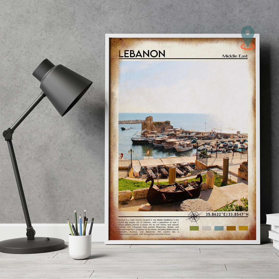 Lebanon Print Vintage Poster Lebanon Wall Art Lebanon Poster Lebanon Photo Lebanon Poster Print Lebanon Wall Decor Beirut Poster - Image 4