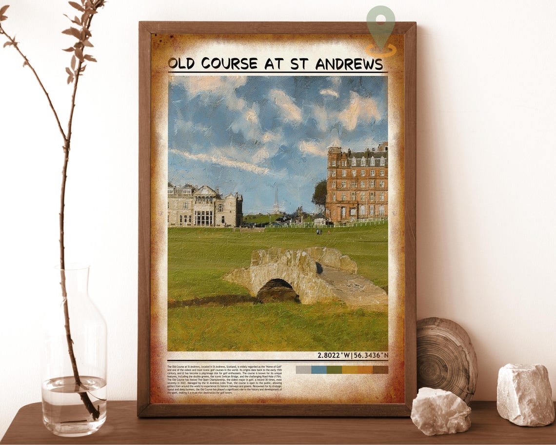 Old Course St Andrews Swilcan Bridge Scotland Golf Poster Art - Image 6