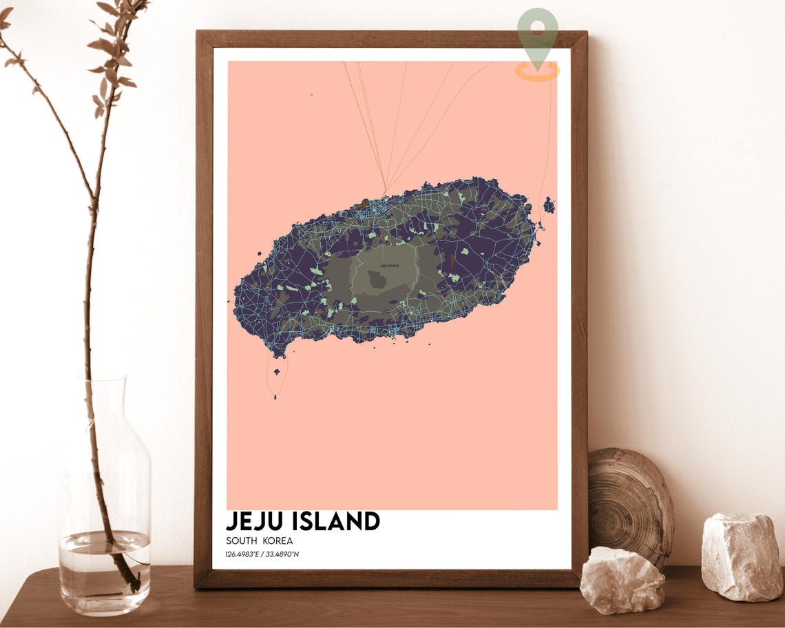 Jeju Island Map Jeju Island Map Print Jeju Island Wall Art Jeju Island Travel Poster Jeju Island Poster Jeju Island Photo Jeju Island - Image 4